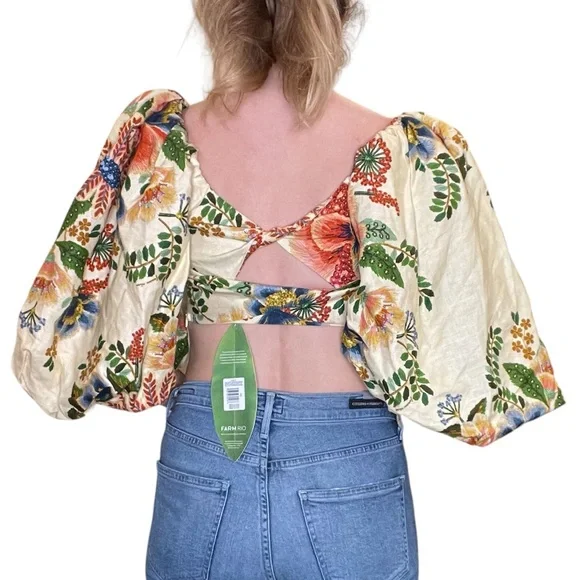 Farm Rio Delicate Garden Crop Top - Picture 2 of 8